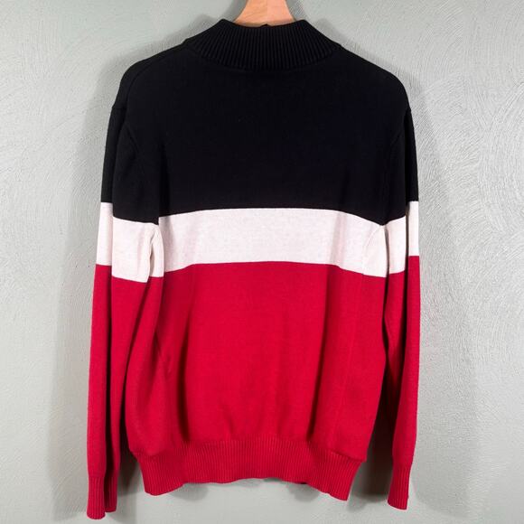 Harley Davidson Darting Sweater Men's Size Medium Color Block Tight Knit 1/4 Zip - Picture 9 of 9